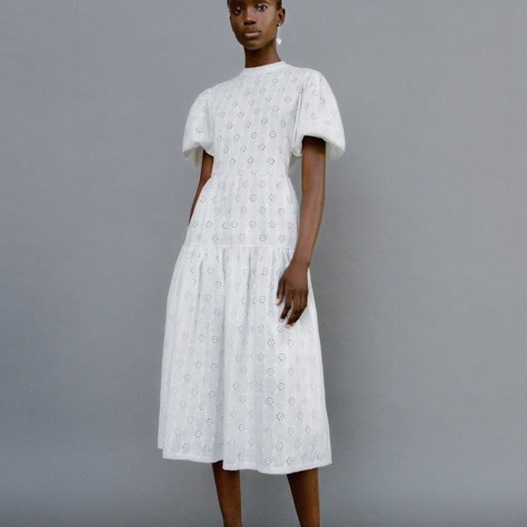 Zara textured voluminous open back dress - Picture 8 of 10